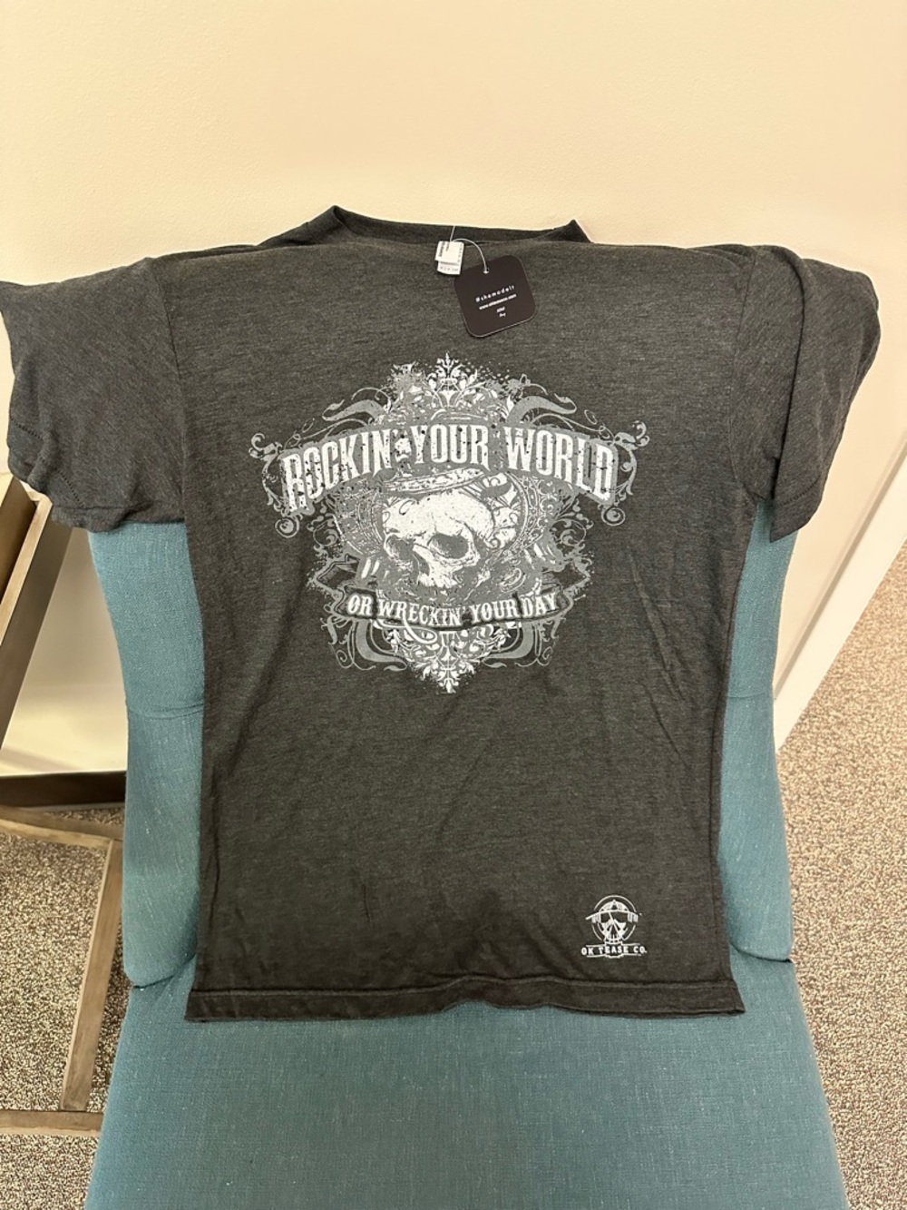 Rockin' Your World Graphic Tee - Dark Gray